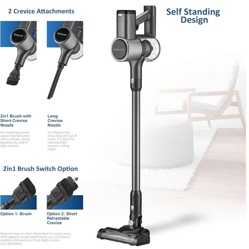 National 2-in-1 Cordless Upright and Handheld Vacuum Cleaner