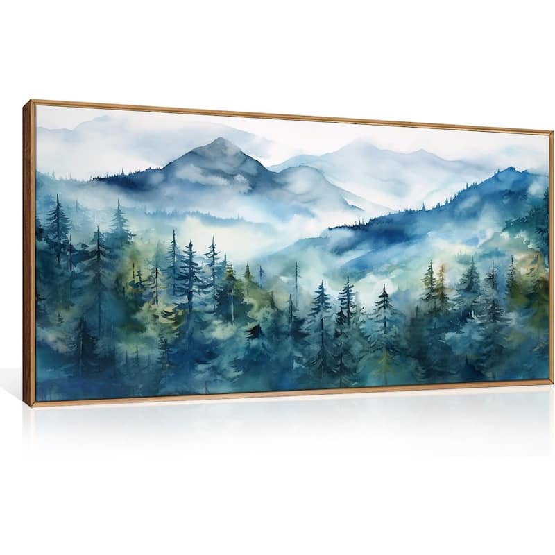 Natural Landscape Wall Decor, Green Pines Trees Wall Painting - 20 x 40