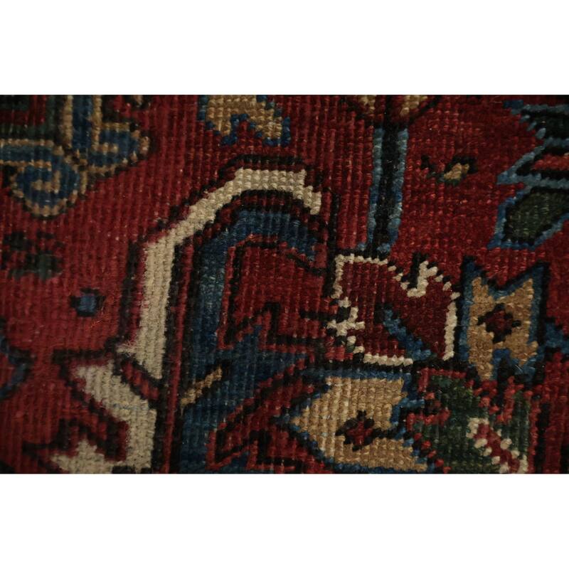 Hand Knotted Oriental 100% Wool Carpet Traditional Medallion Red Heriz (serapi) Area Rug - 11' 8'' X 9' 0''