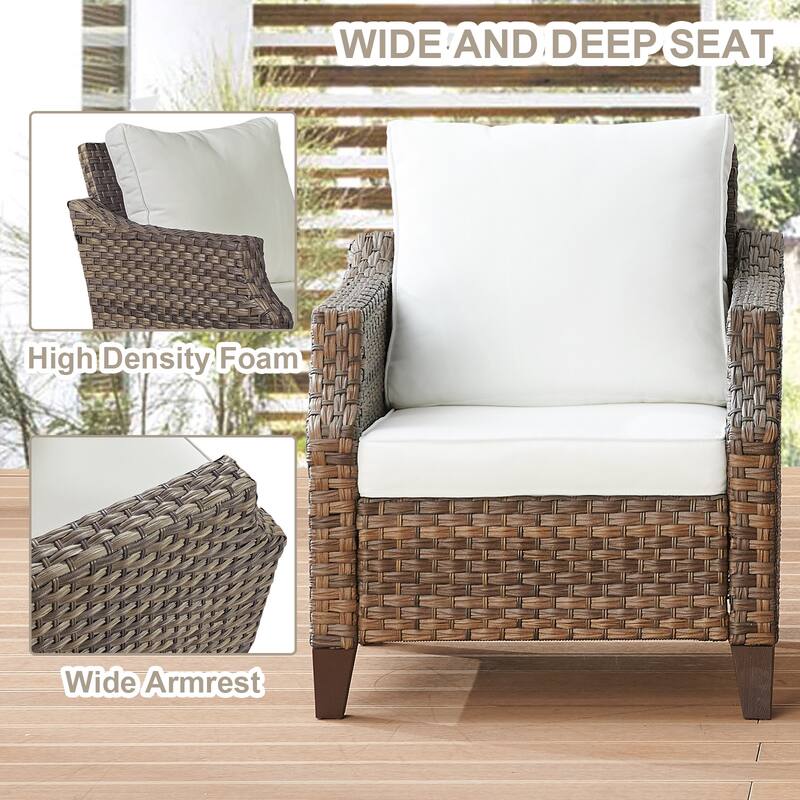 Pocassy 2PCS Outdoor Patio Chair with Cushion