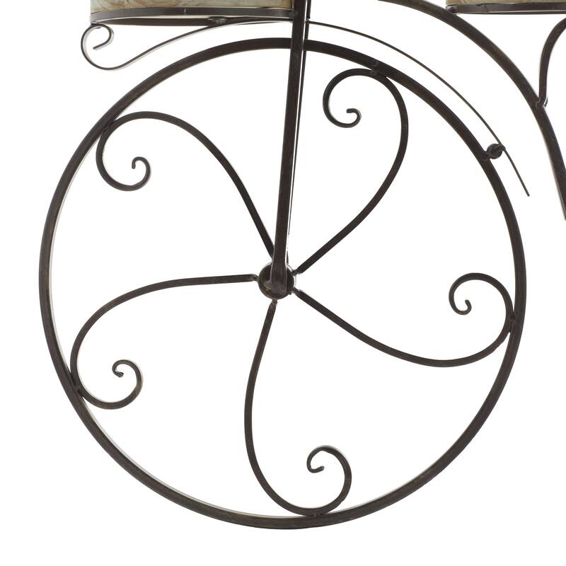 Metal Bike Indoor Outdoor 2 Tier Indoor Outdoor Plantstand - Brown - Roche River Decor