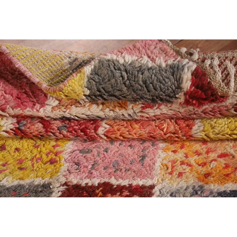 Colorful Trellis Moroccan Pakistan Area Rug Handmade Wool Carpet - 5'0" x 8'8"