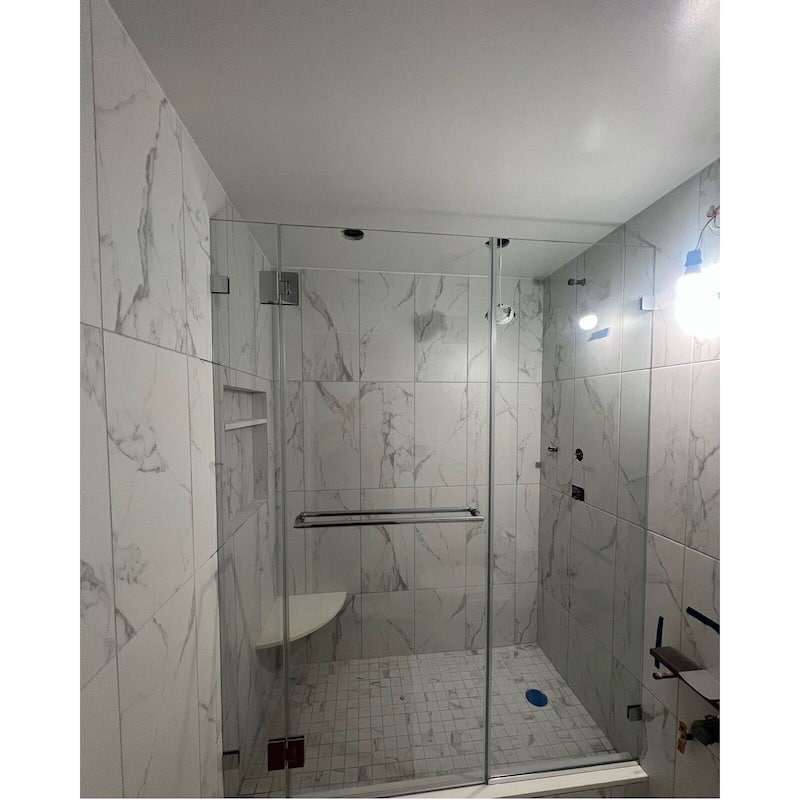 CEL 12"x 12" Mitered Corner Back to Back Shower Door Pull Handles