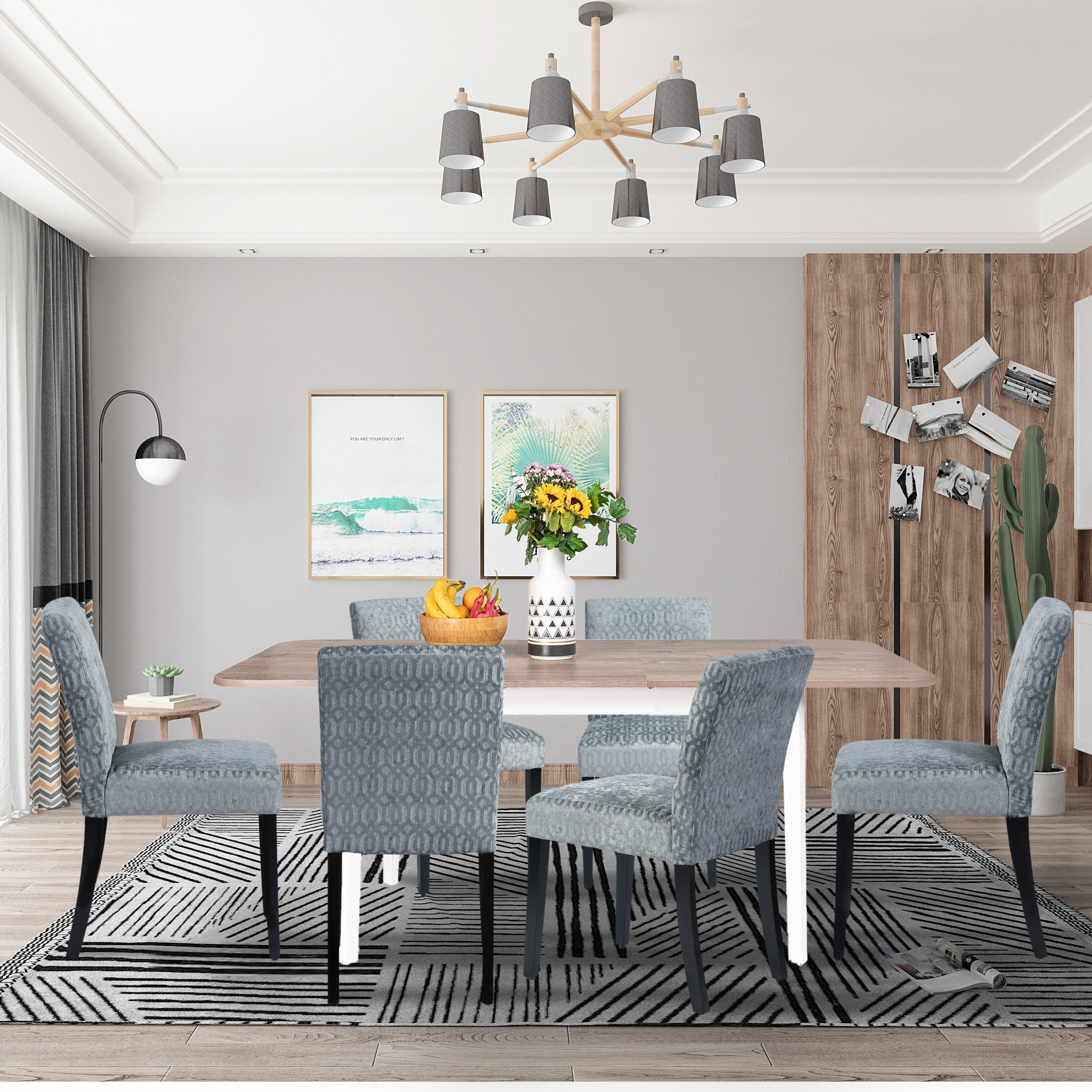 Evelin solid wood dining set charlton home chair top