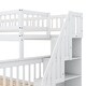 preview thumbnail 10 of 9, Twin over Full Stairway Bunk Bed with Side Shelves, Convertible into 2-Separate Beds, Built-in Storage, Easy Assembly, White
