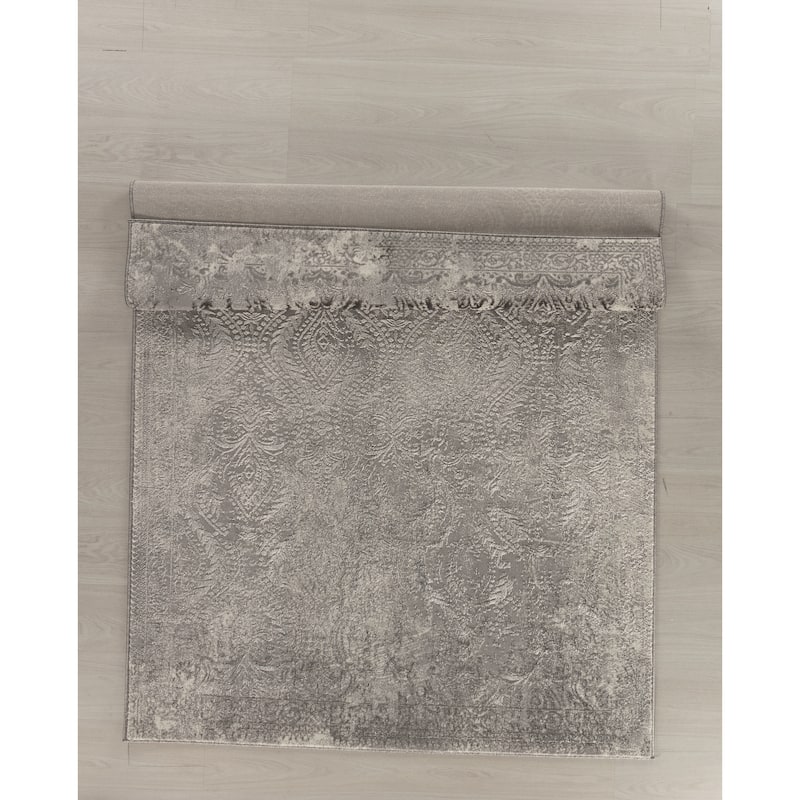Maz Collection Distressed Abstract Area Rug