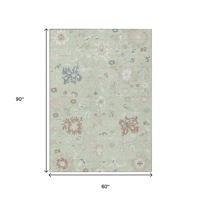HomeRoots Floral Transitional Rectangle Outdoor Rug