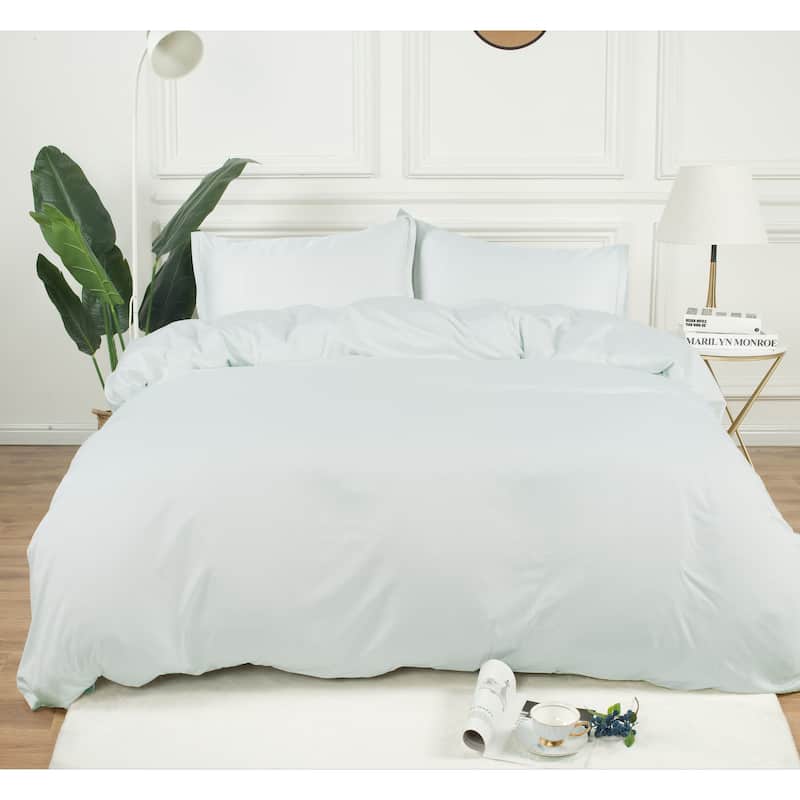 Fabstyles Metro Bamboo Rayon Duvet Cover Set - Grey - Queen
