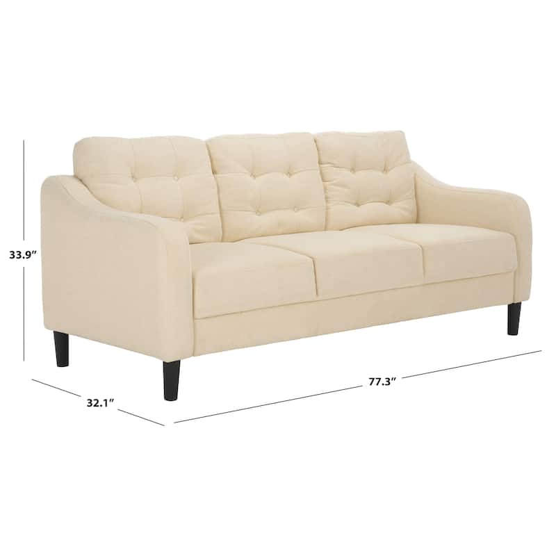SAFAVIEH Couture Nathaniel Tufted Back 3 Seater Sofa - 77"W x 32"D x 34"H