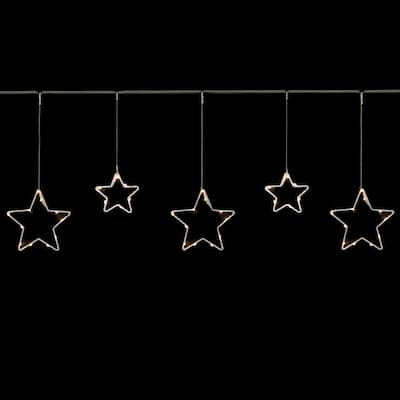 LED Lighted Stars Christmas Garland, 4ft, Warm White Lights