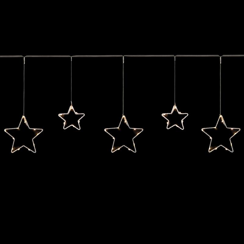 LED Lighted Stars Christmas Garland 4ft Warm White Lights - 48"