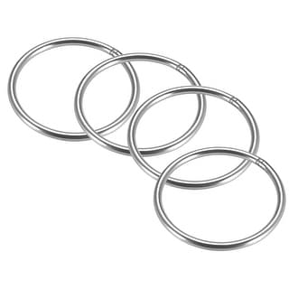Welded O Ring, 60 x 4mm Strapping Round Rings Stainless Steel 4pcs ...