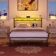 preview thumbnail 90 of 94, Farmhouse Wood Platform Bed Frame with Charged Station and LED Lights