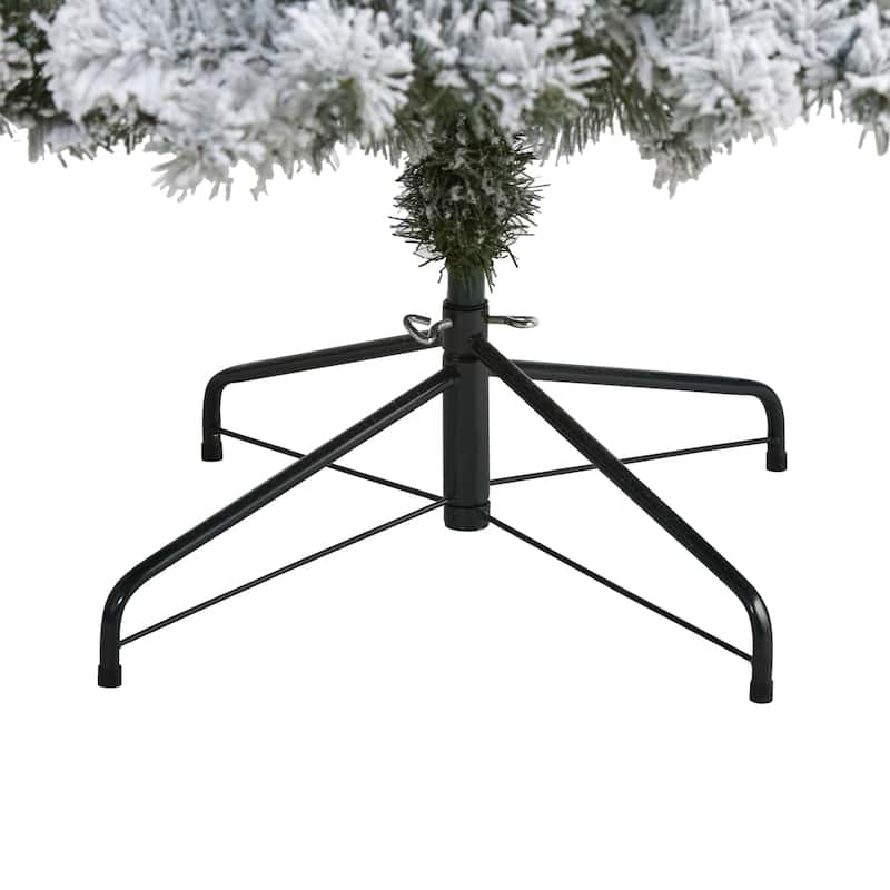8ft. Flocked Fir Artificial Christmas Tree - Towering Snow-Kissed Holiday X-Mas Centerpiece