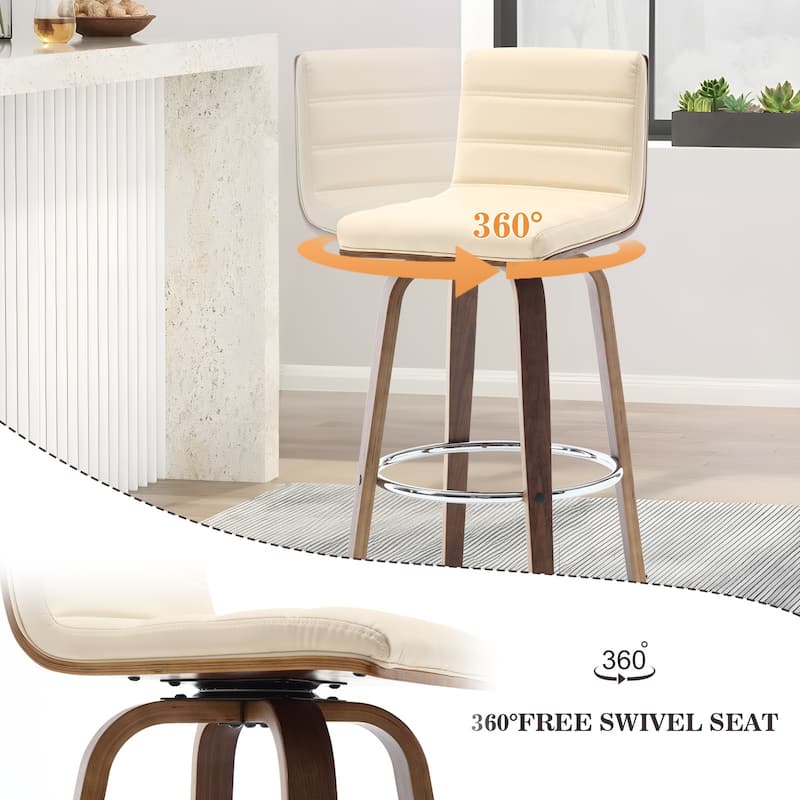 26"/29" Faux Leather Swivel Bar/Counter Stools, Set of 2/3