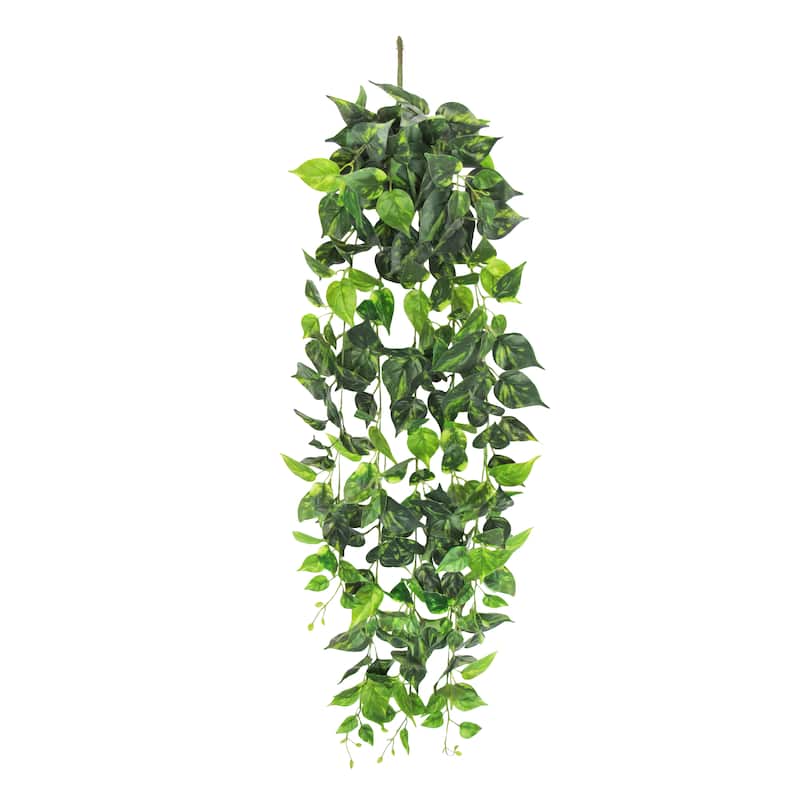 Artificial Pothos Ivy Leaf Vine Hanging Plant Greenery Foliage Bush 51in - 51" L x 12" W x 6" DP
