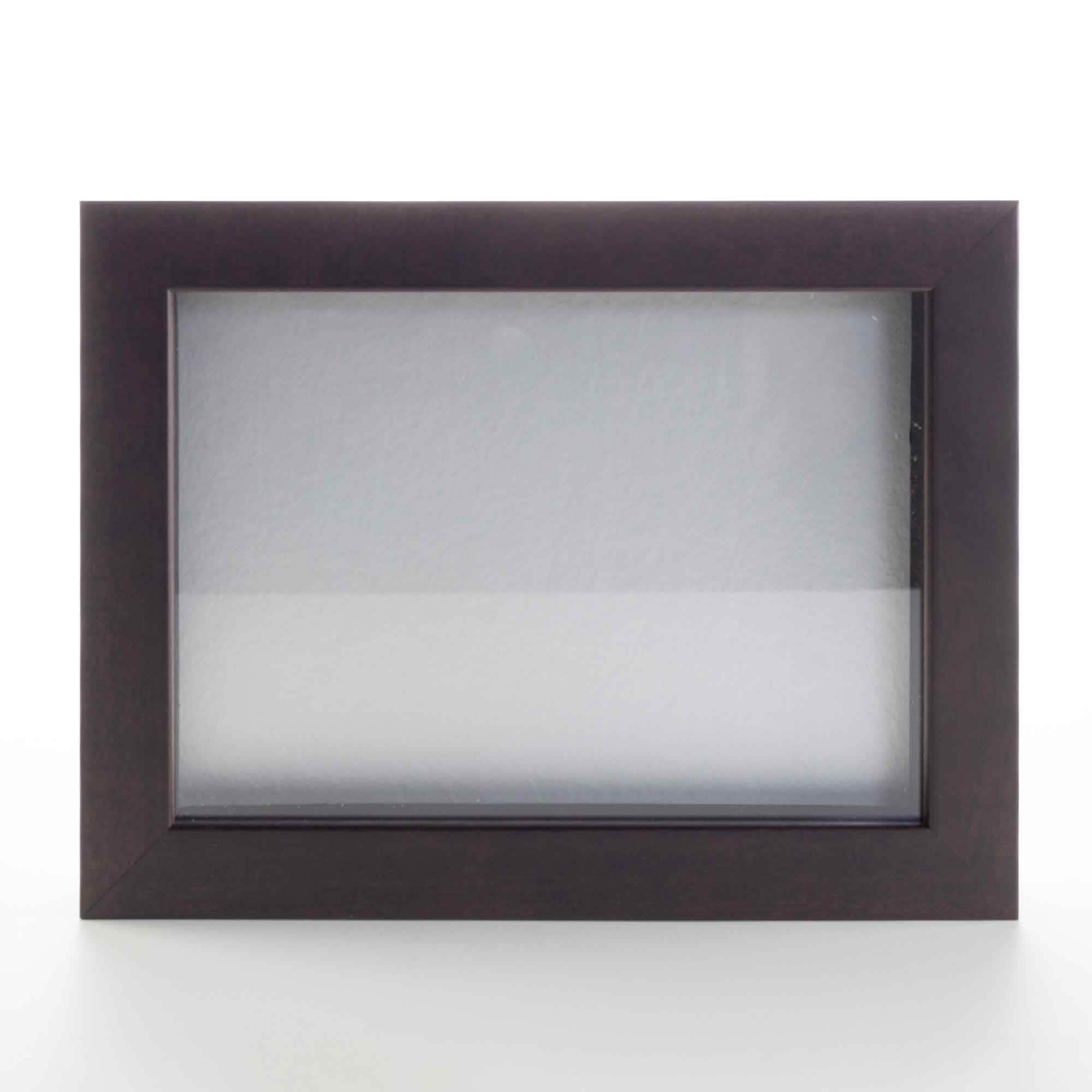 Dark Brown 8x8 Wood Shadow Box with Silver Acid-Free Backing