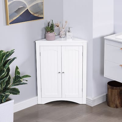 Corner Cabinet with Doors and Shelves