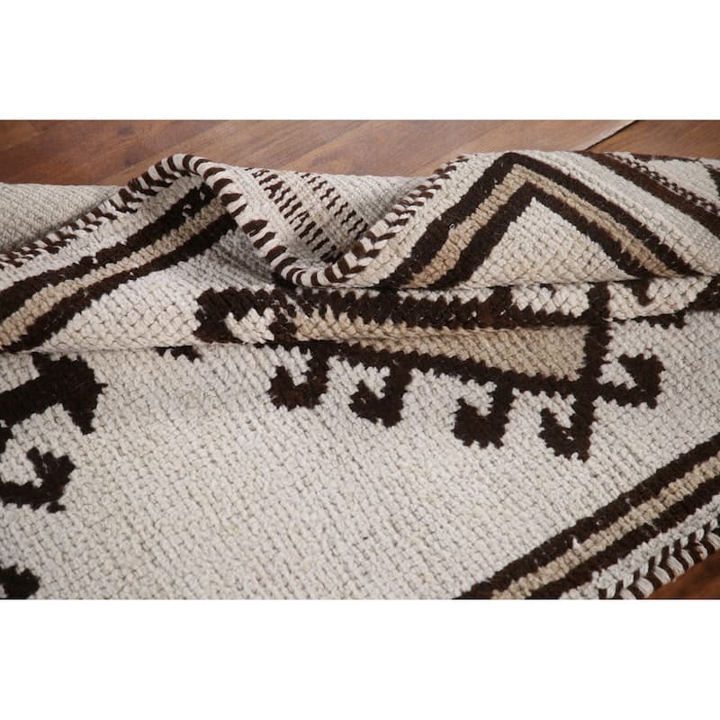Beige Anatolian Turkish Runner Rug Handmade Wool Carpet - 3'1"x 11'2"