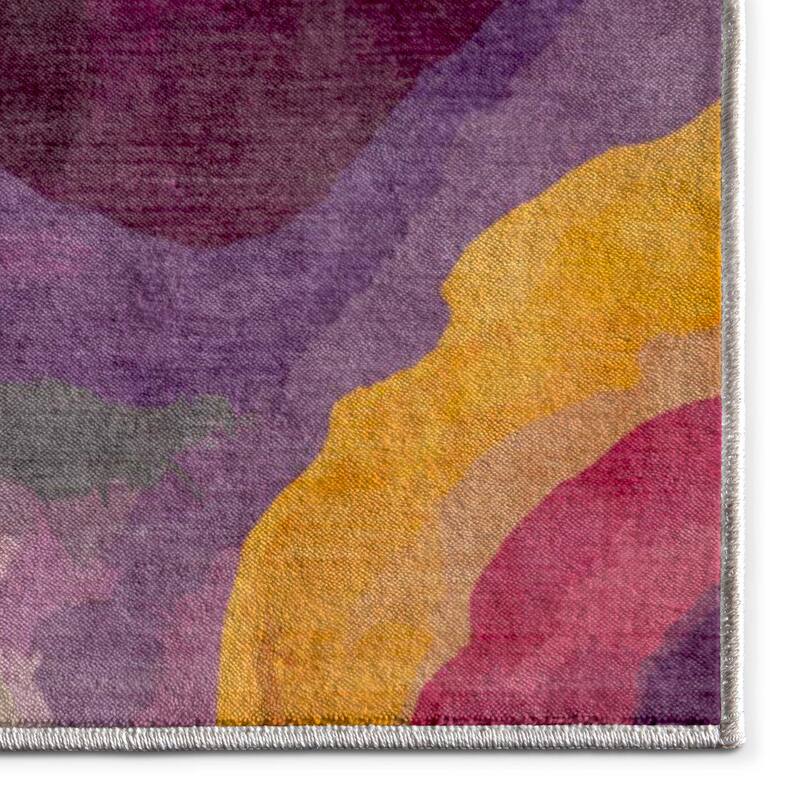Well Woven Apollo Abstract Libre Waves Stripes Multi Low Pile Area Rug