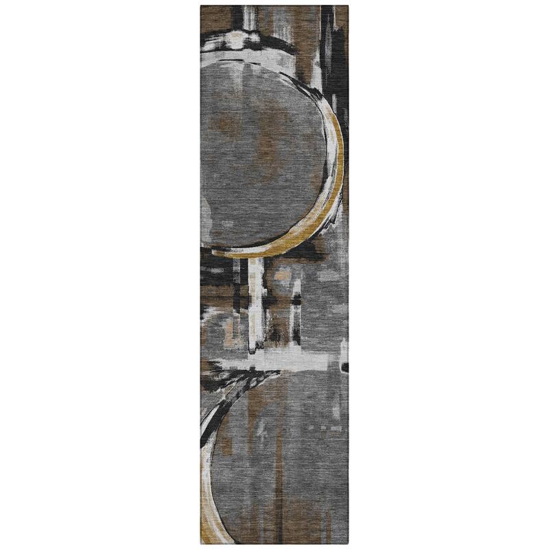 Machine Washable Indoor/ Outdoor Modern Erie Chantille Rug