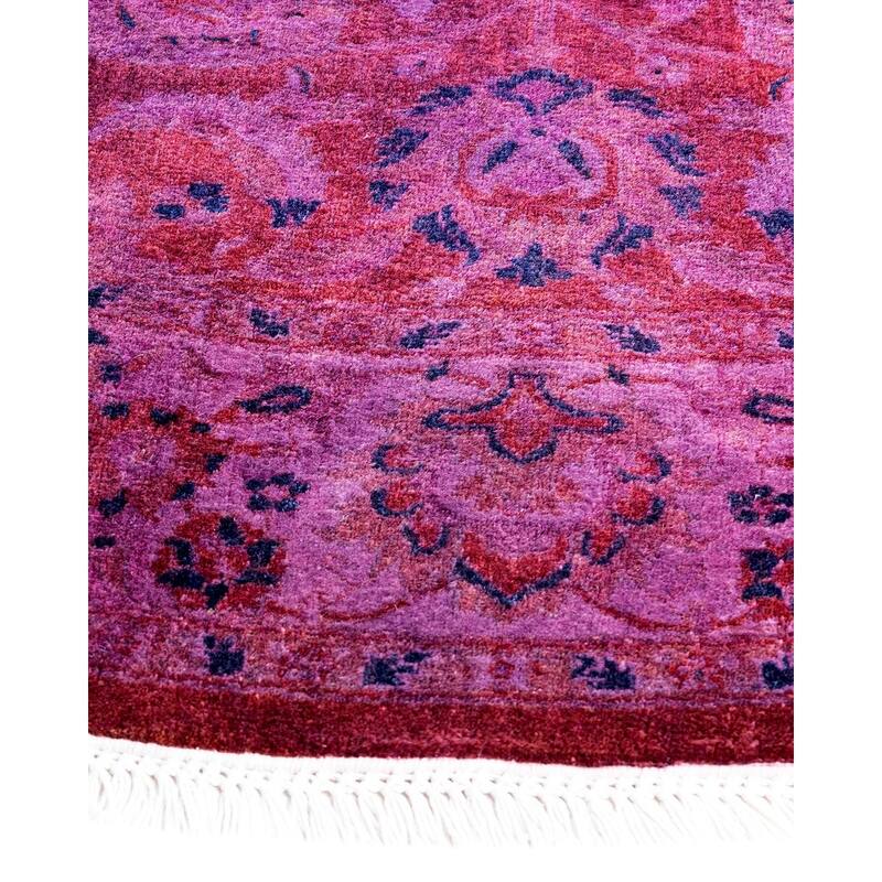Fine Vibrance One-of-a-Kind Hand-Knotted Area Rug - Pink, 5' 1" x 5' 1" - 5' 1" x 5' 1"