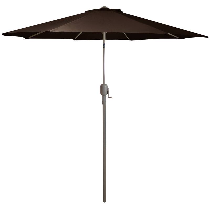 9ft Outdoor Patio Market Umbrella with Hand Crank and Tilt - Brown