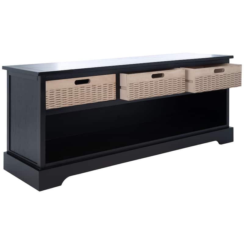 SAFAVIEH Landers 3-Drawer Bottom Shelf Storage Bench - 47.3" W x 15" L x 19" H