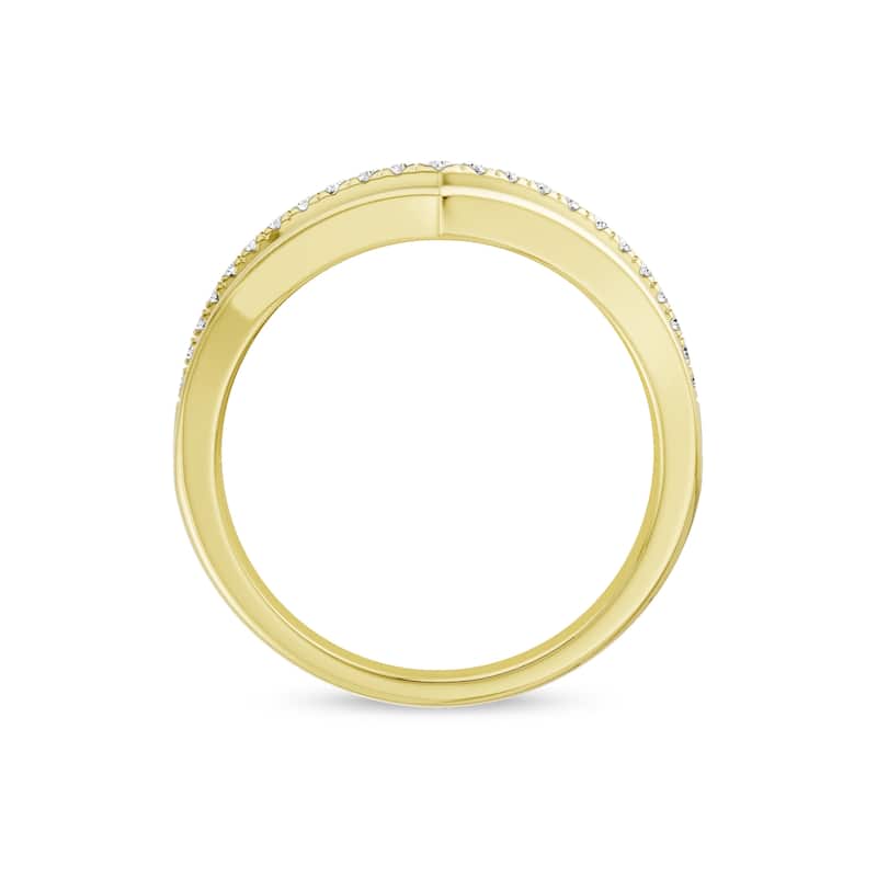 1/6ct TDW Diamond Contour Wedding Band in 10K Gold for Women