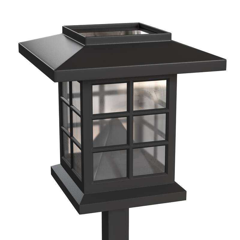All - Weather Lantern Design Solar Powered LED Landscape Lights - Set of 8