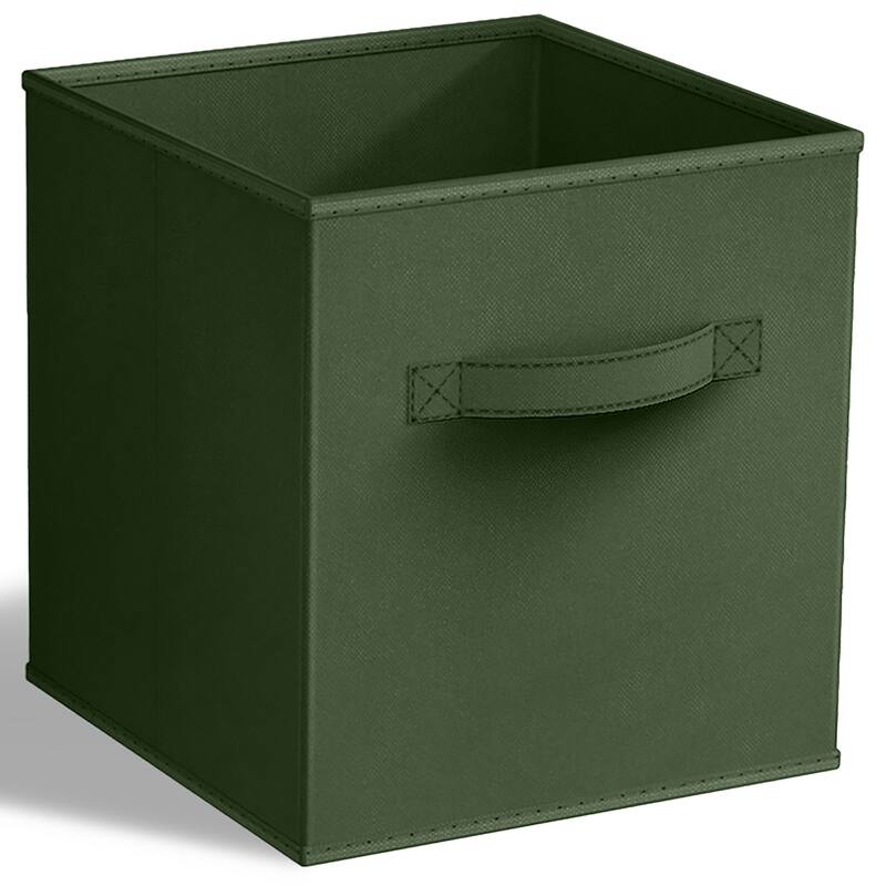 Sorbus 11" Foldable Storage Cube Basket Lightweight Organization Solutions - Single Pack - 11" x 10.5 x 10.5 - Dark Green