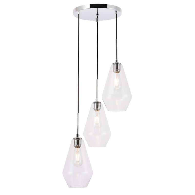Gerald 3-light Modern Elongated Glass Hanging Pendant
