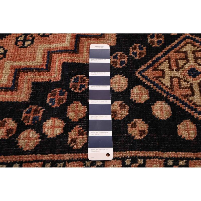 ECARPETGALLERY Hand-knotted Antalya Vintage Dark Navy Wool Rug - 4'2 x 8'10