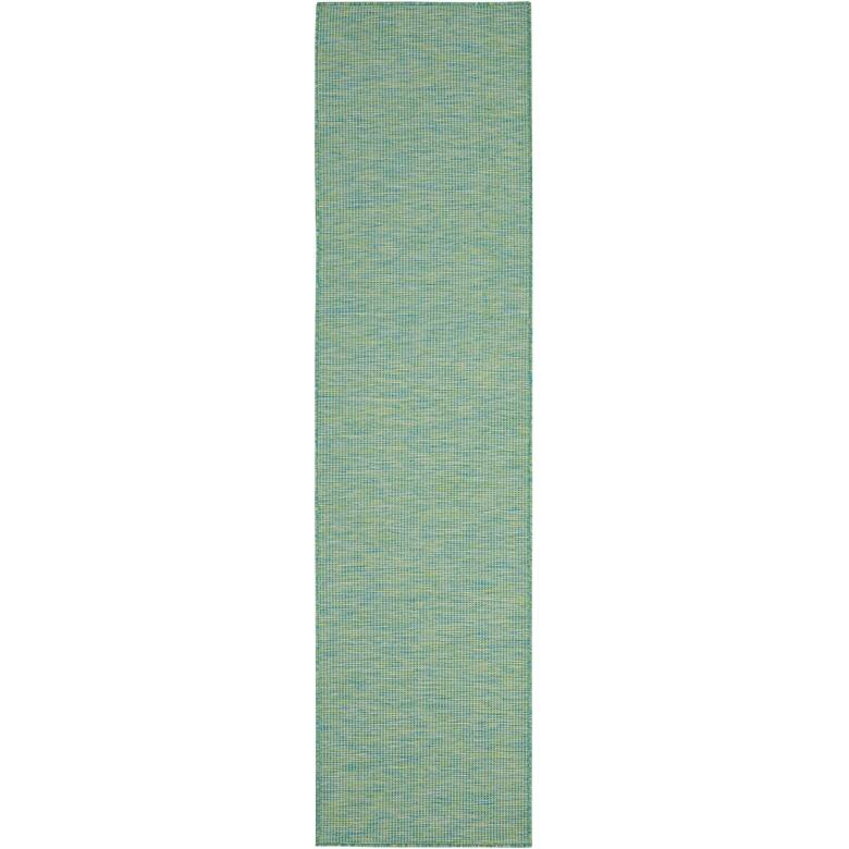Nourison Selerno Indoor/Outdoor Solid Area Rug - 2'2"x8' - Blue/Green