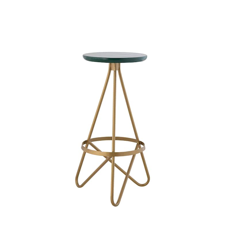 Hula 30" Modern Industrial Metal Backless Circular Bar Stool, by JONATHAN Y
