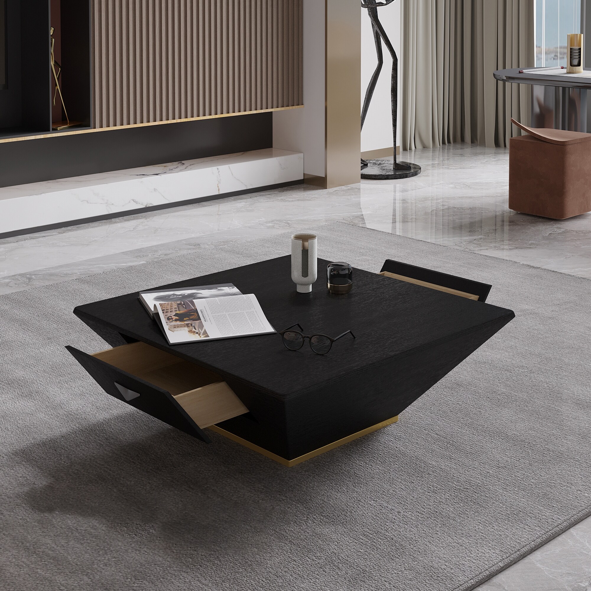 Square drum coffee table new arrivals