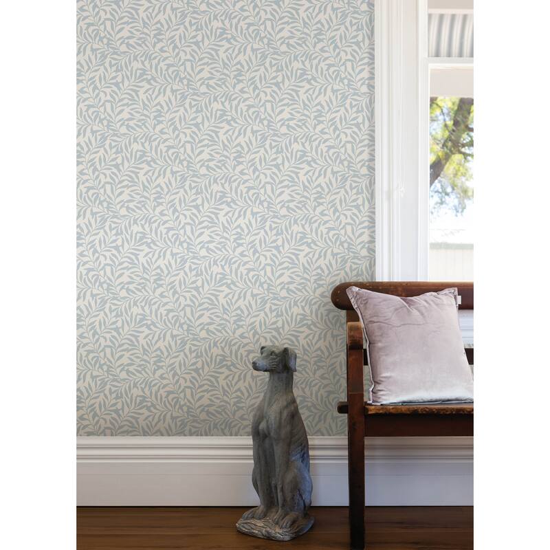 NuWallpaper Blue Wisley Peel & Stick Wallpaper