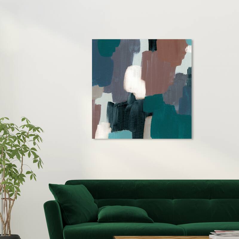 Wynwood Studio Canvas Abstract Earthtones Pieces Blue and Modern & Contemporary Wall Art Canvas Print - 30 x 30