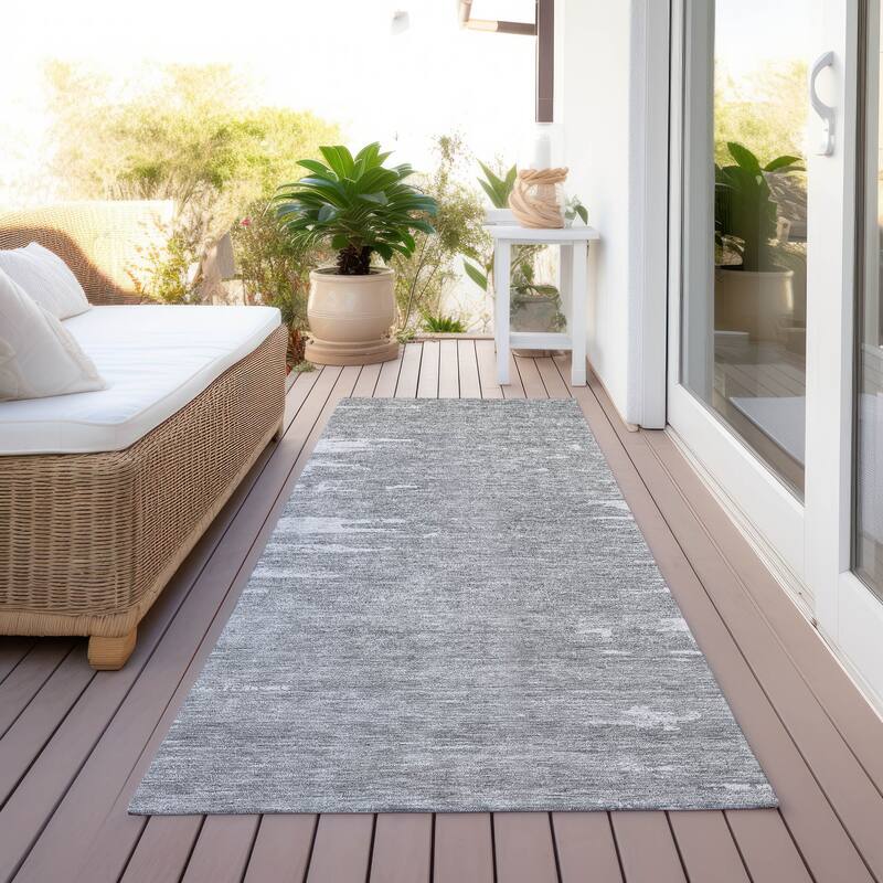 Machine Washable Indoor/ Outdoor Chantille Abstract Ombre Rug