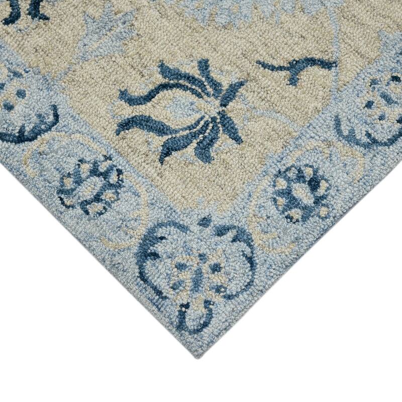 HomeRoots Floral Medallion Traditional Rectangle Area Rug