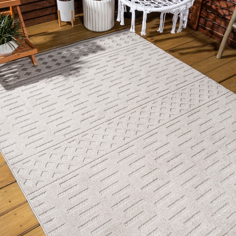 JONATHAN Y Rabat High-Low Pile Moroccan Geometric Indoor/Outdoor Area Rug
