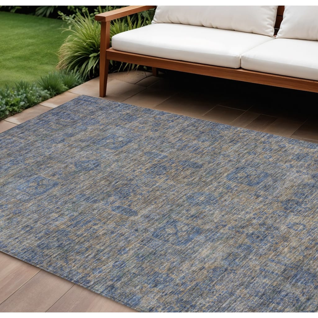 HomeRoots Oriental Transitional Rectangle Outdoor Rug