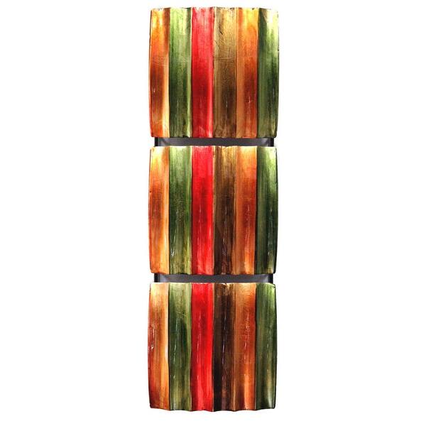 Shop Vertical 3 Panel Metal Wall Decor Green Red Copper And