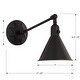 preview thumbnail 4 of 2, Morgan 1-light Matte Black Wall Mount - 7'' W x 11'' H x 17'' D