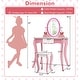 preview thumbnail 3 of 12, Pink Kids Vanity Table and Stool Set with 360 Rotating Mirror and Whiteboard Perfect for Gift - 27"L x 16.5"W x 39.5"H