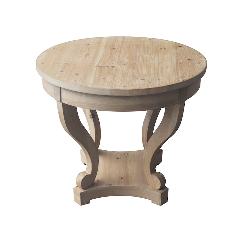 Curved Legs Farmhouse Style Small Size Round Dining Table End Table Side Table Coffee Table for Dinette, Kitchen