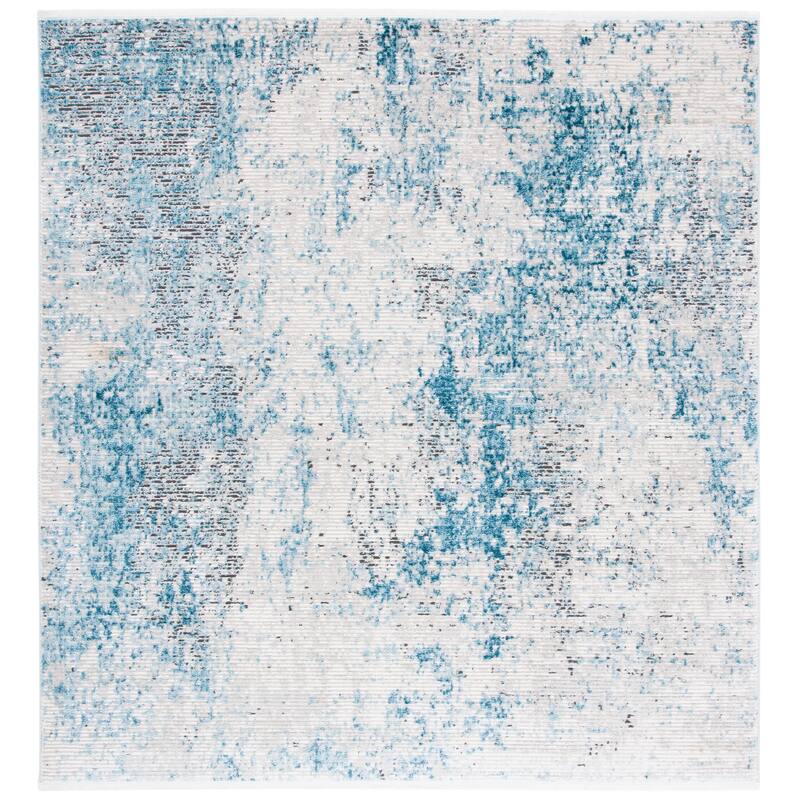 SAFAVIEH Shivan Janette Modern Abstract Rug - 6'7" Square - Blue/Grey