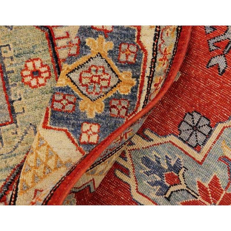 Southwestern Kazak Gabrielle Rust/Beige Wool Rug - 8'0'' x 9'8''