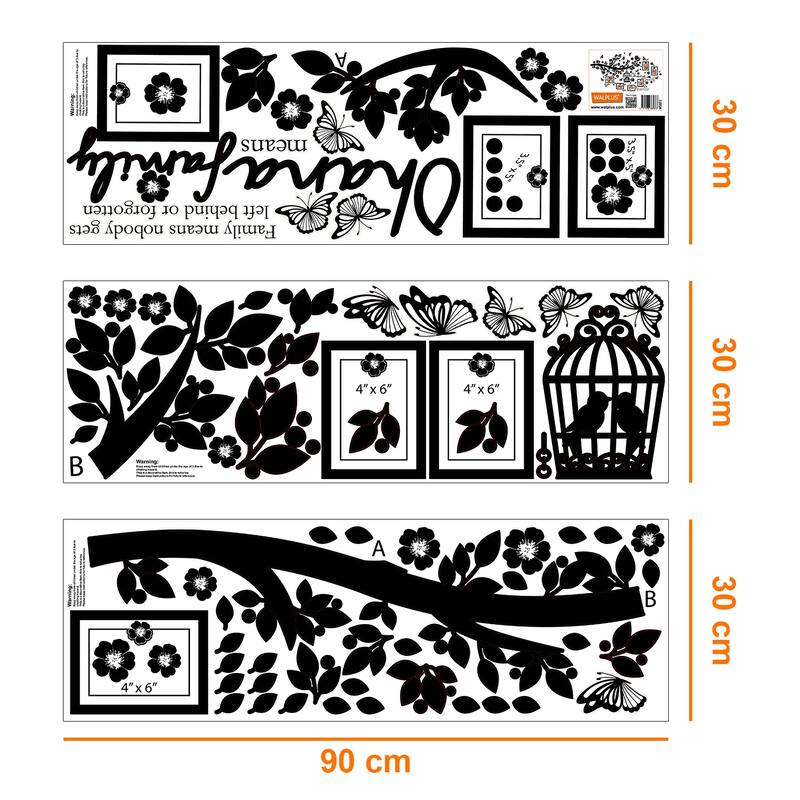 Walplus Family Tree Photo Frame Birdcage Butterfly Wall Stickers Decor