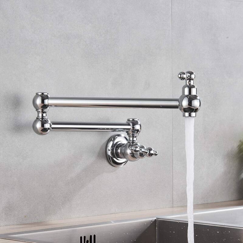 BATHLET Pot Filler Folding Double Jointed Swing Arm Sink Faucet
